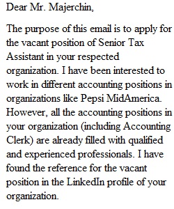 Formal Email To Potential Employer
